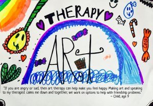 Rainbow with 'Art Therapy' written over the top